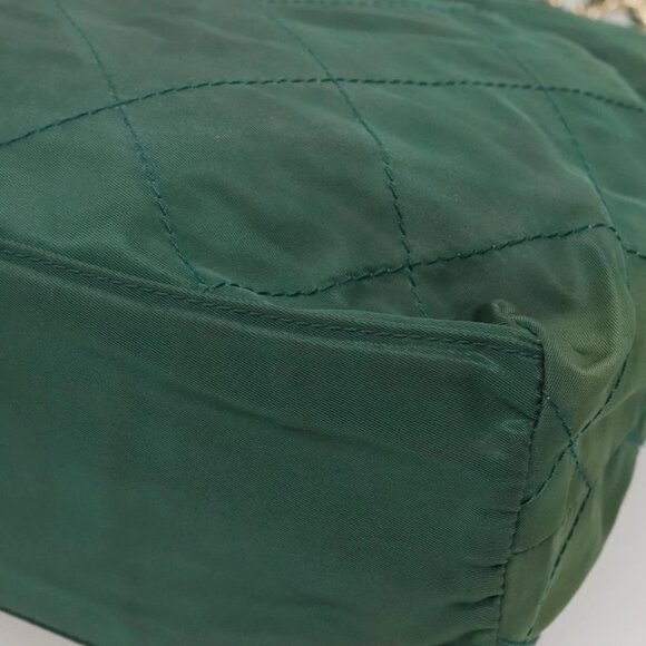 PRADA Chain Shoulder Bag Nylon Green Gold Auth bs29052 - Picture 5 of 16